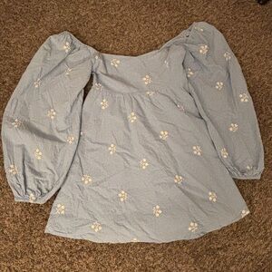 Floral Blue Mini Dress